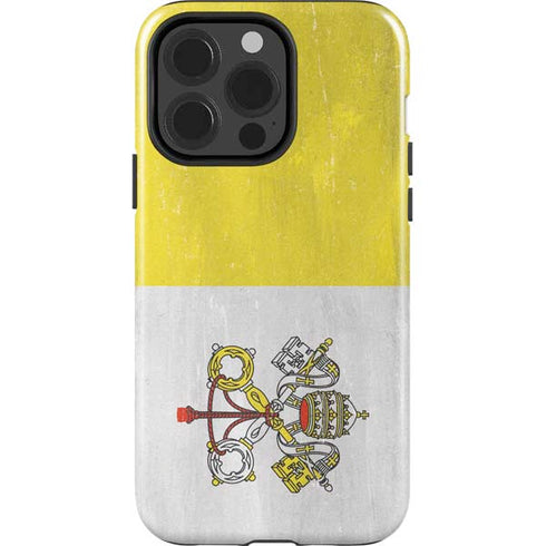 Vatican City Flag Distressed iPhone 15 Pro Impact Case